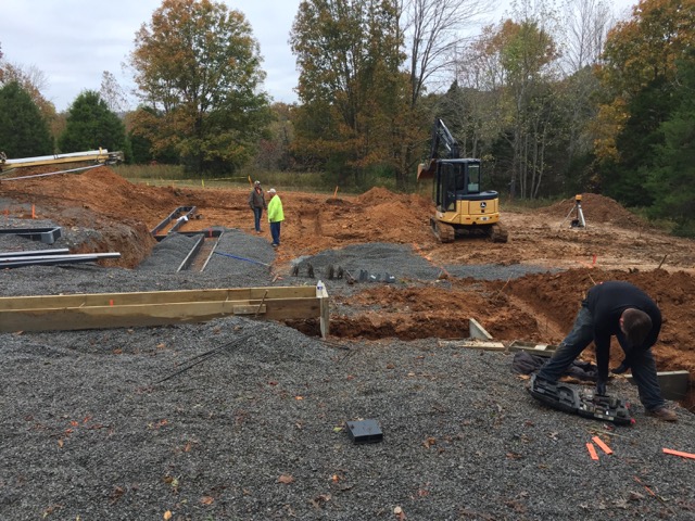 Construction of the library foundation October 29, 2019