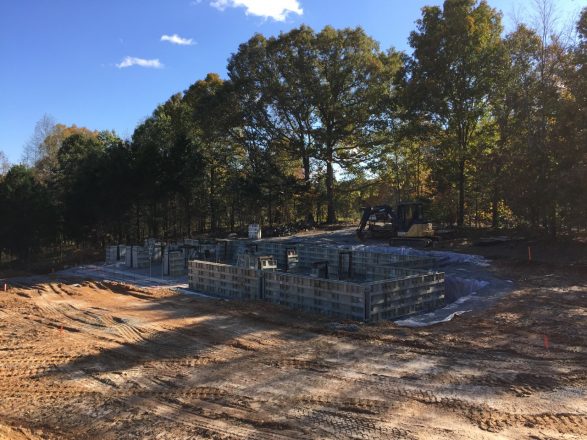 Foundation forms November 2, 2019 - - The next image is a video of the foundation being poured on November 16, 2019