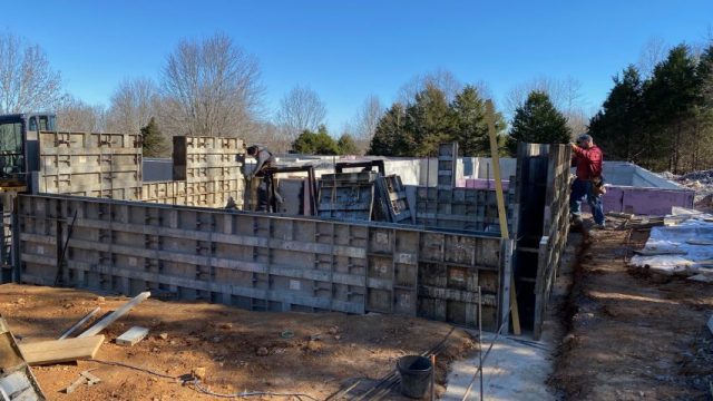 The Garden Wall forms going up on January 6, 2020.